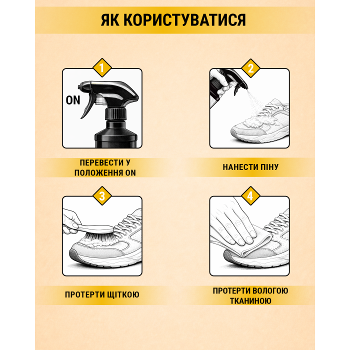 Придбати Активна піна для очищення білого взуття та рантів WALKIN ACTIVE, 200 мл, 38000123 доставка по Україні