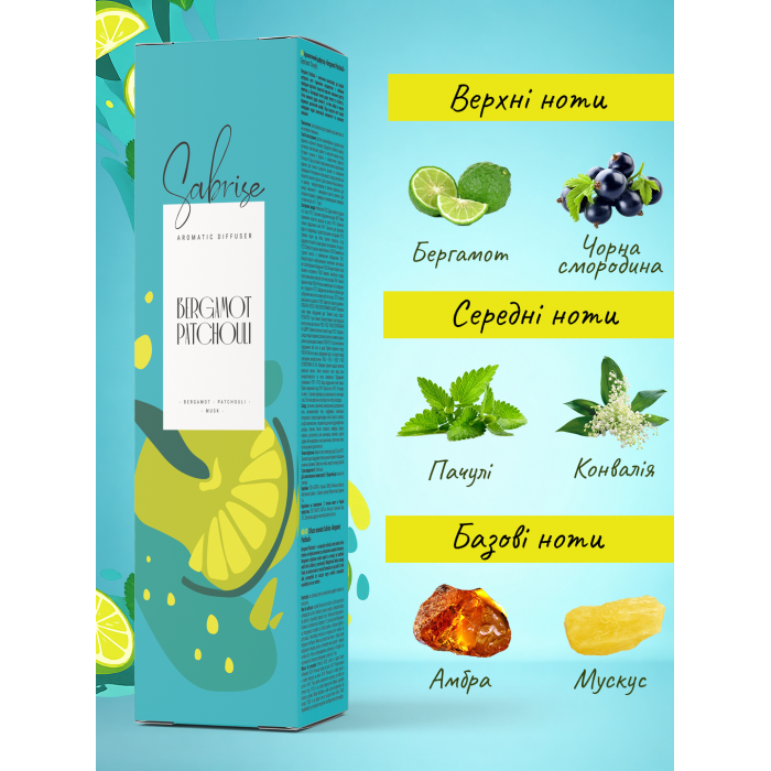 Купити Аромадифузор Bergamot Patchouli Sabrise, 38000629 відправка по Україні