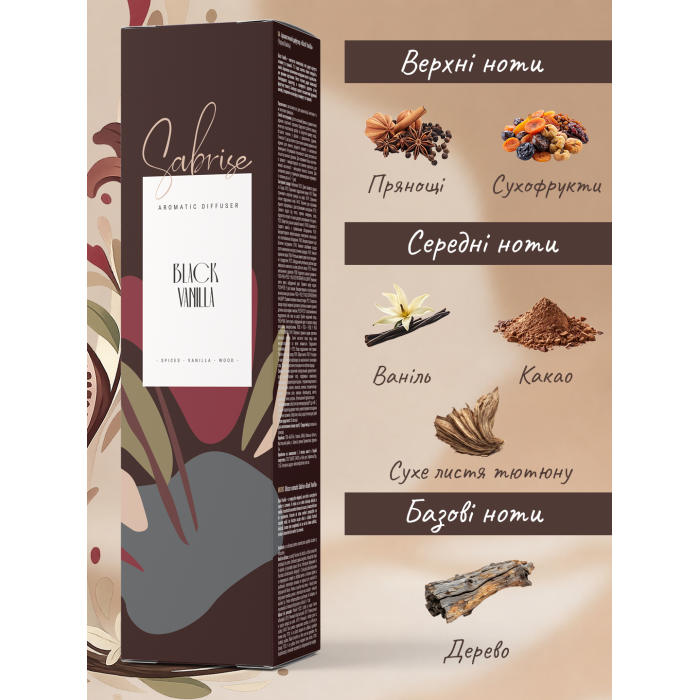 Замовити Аромадифузор Sabrise Black Vanilla, 38000635 доставка по Україні